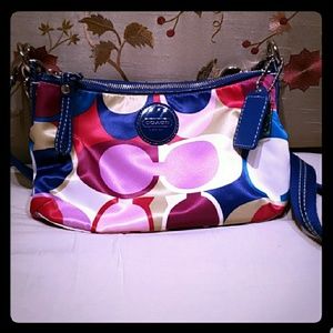 Coach silk crossbody/hand bag